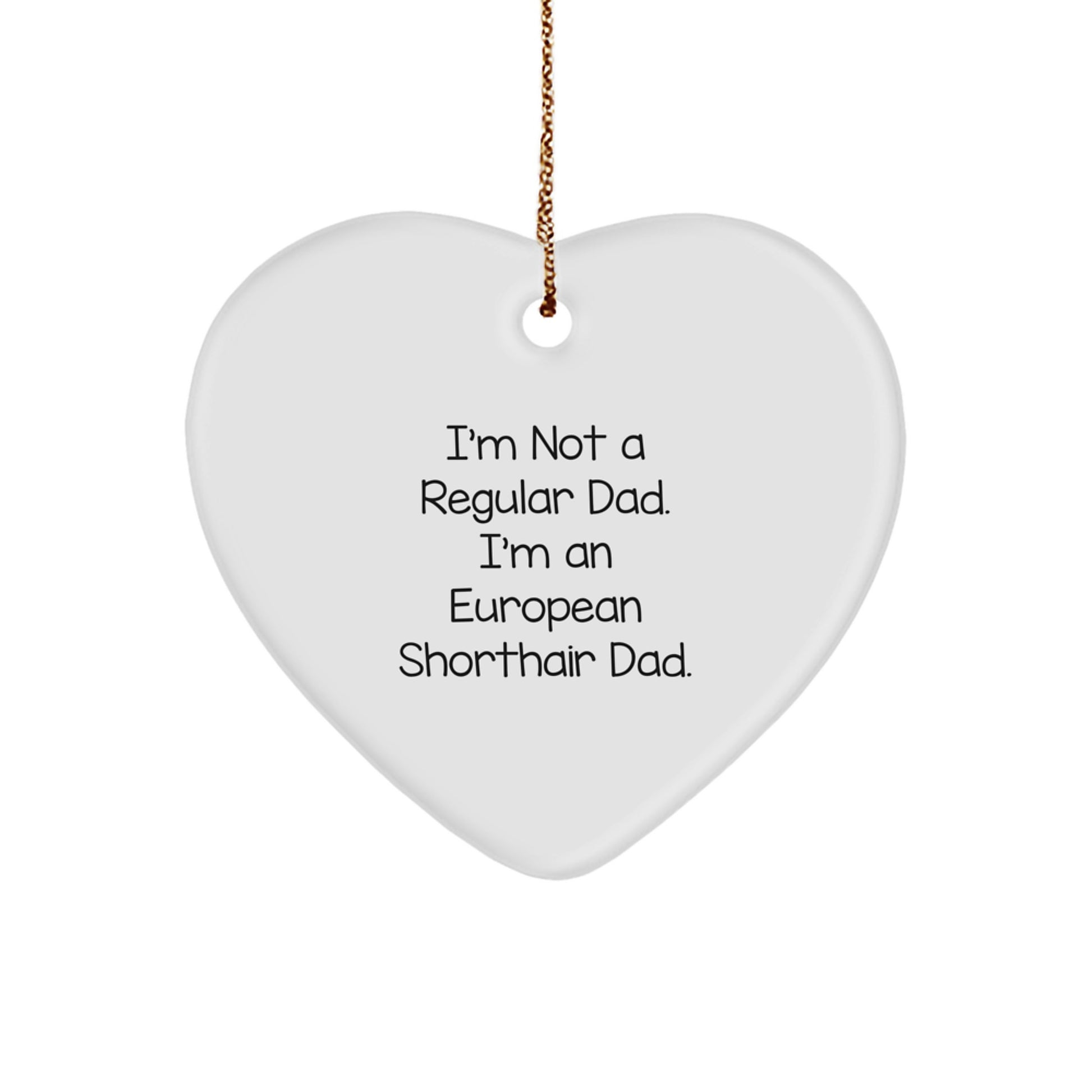 European Shorthair Cat Dad's Funny Heart Ornament, Gifts from Men to Men, for Christmas Unique Gifts - Image 1