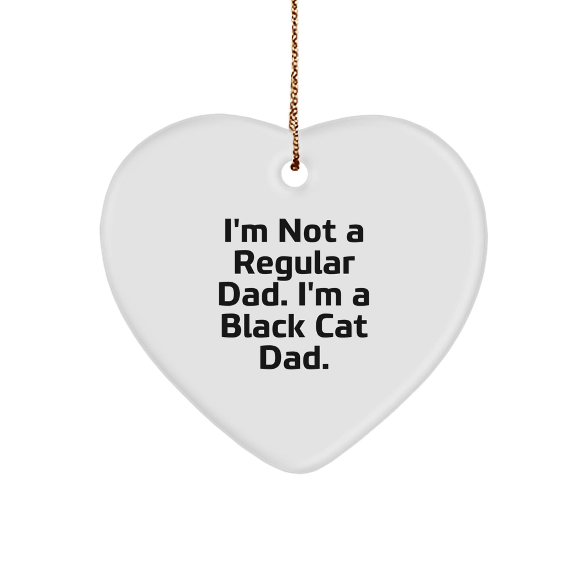 Funny Black Cat Dad Heart Ornament Gifts from Family for Christmas - Image 1