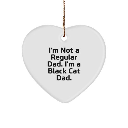 Funny Black Cat Dad Heart Ornament Gifts from Family for Christmas - Image 1