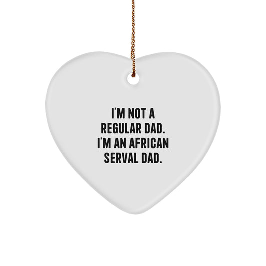 African Serval Cat Dad, Funny Christmas Unique Gifts for Men or Women, Heart Ornament Gifts from Family, Friends, or Coworkers - Image 1