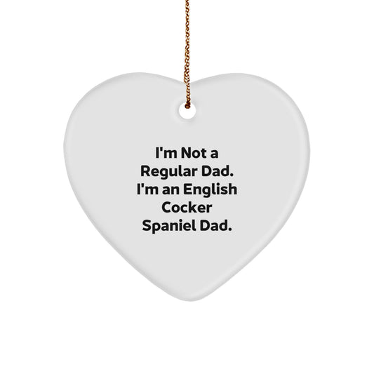 English Cocker Spaniel Dog Dad Funny Heart Ornament Gifts from Men to Family this Christmas - Image 1