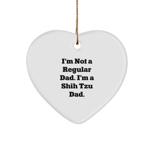 Shih Tzu Dog Lover's Heart Ornament, Funny Quote Gifts for Dad from Family, Christmas Unique Presents - Image 1