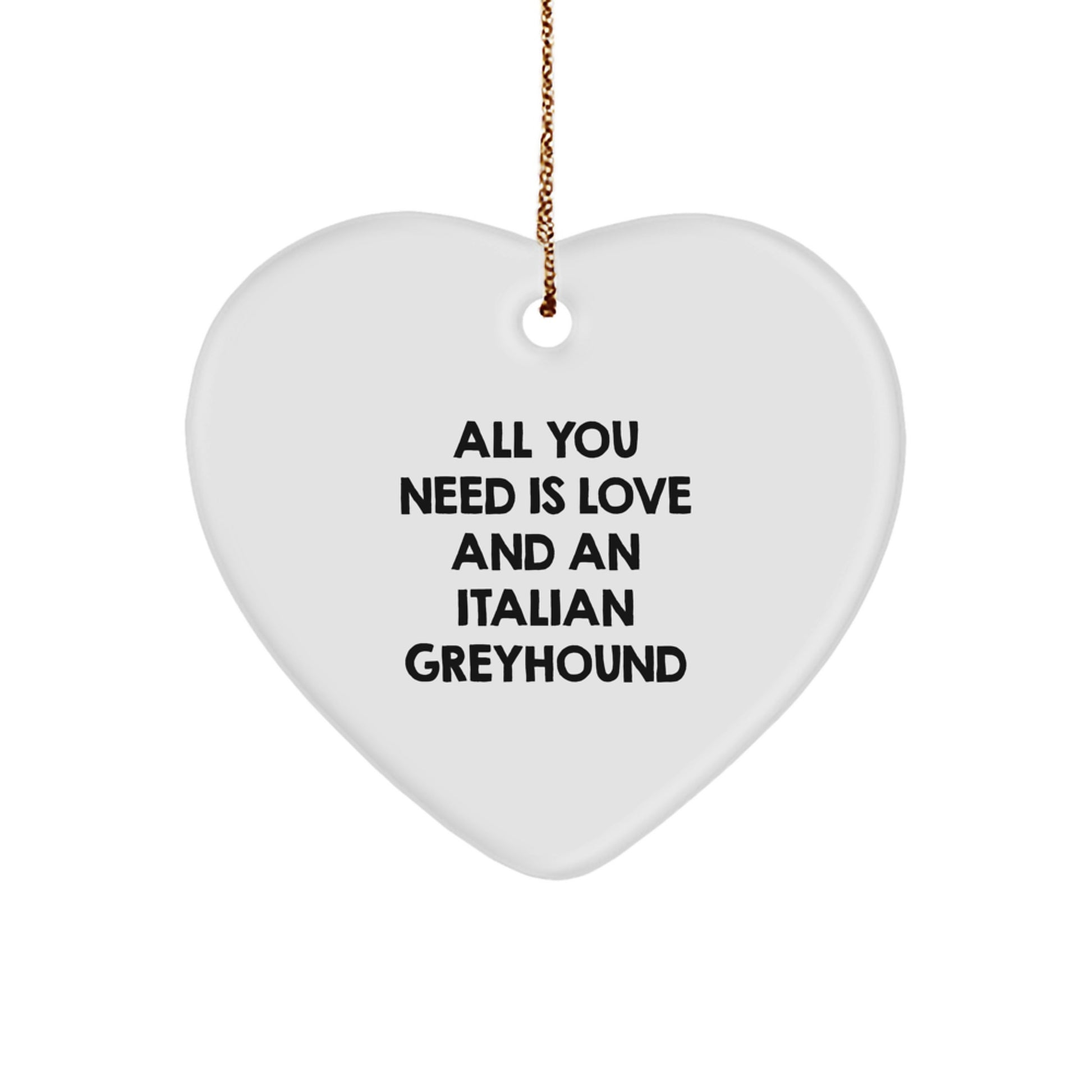 Italian Greyhounds Love, Gifts from Friends for Italian Greyhound Dog, Heart Ornament for Christmas - Image 1