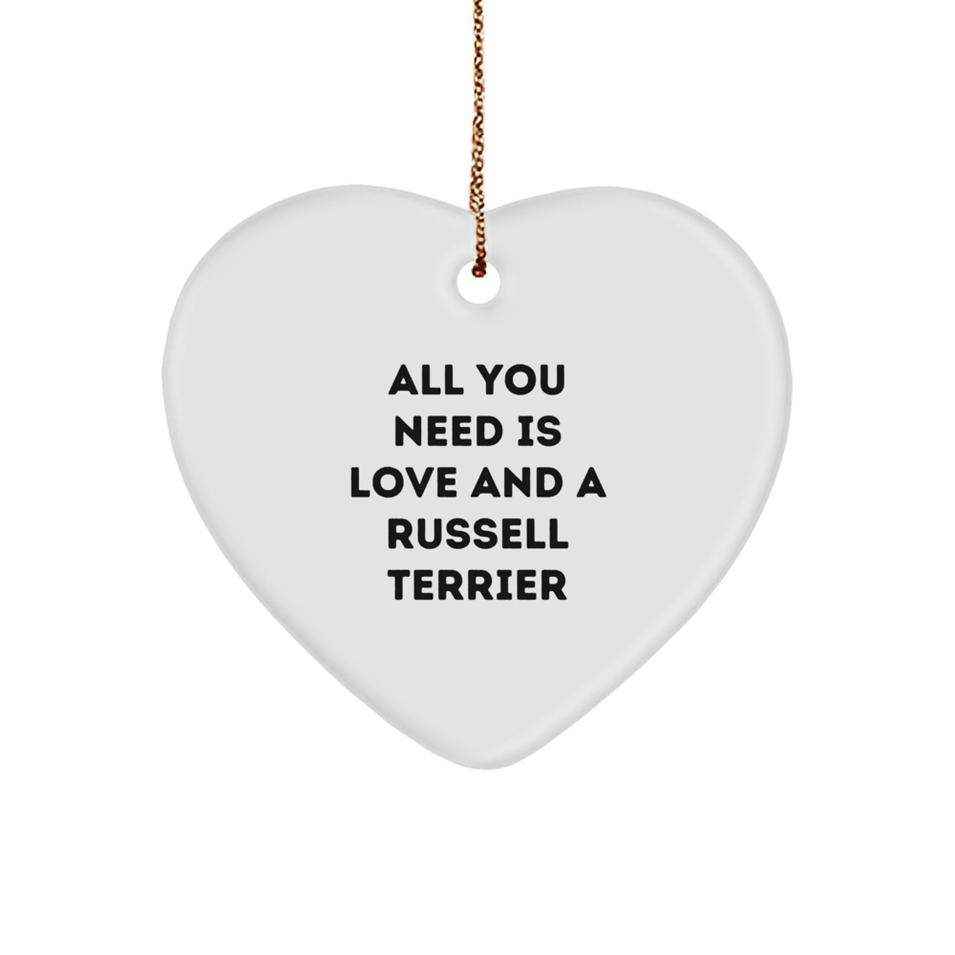 Russell Terrier Dog Heart Ornament, Funny Quote Gifts from Family for Christmas, Heart-Shaped, White, 2.75\ - Image 1