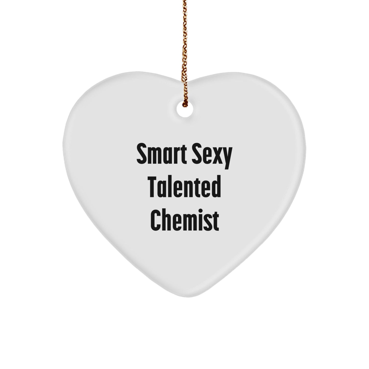 Gifts from Friends for Smart Sexy Talented Chemists - 'Love is in the Lab' Heart Ornament, White, 2.75" Tall, Christmas - Image 1