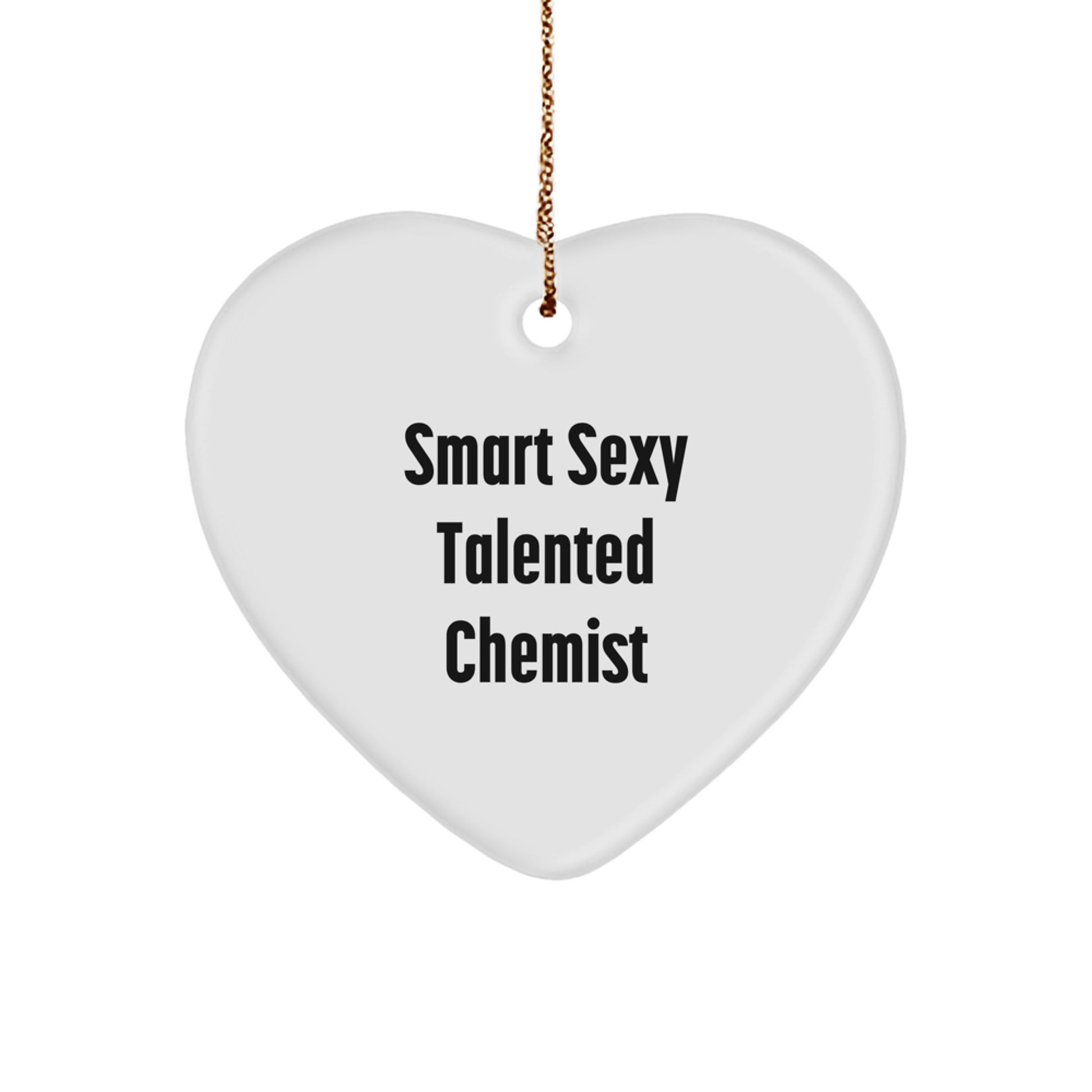 Gifts from Friends for Smart Sexy Talented Chemists - 'Love is in the Lab' Heart Ornament, White, 2.75" Tall, Christmas - Image 1