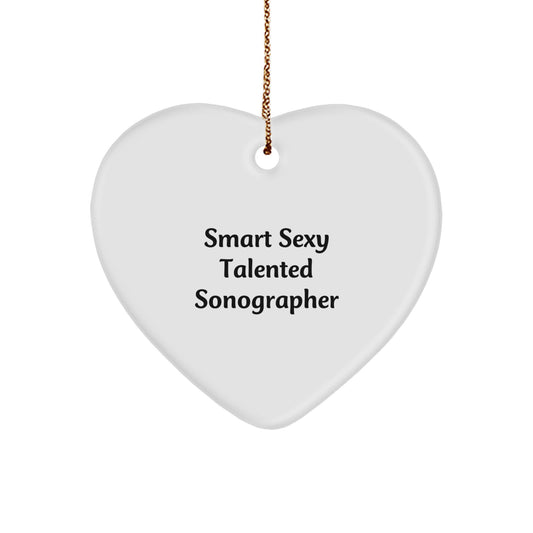 Smart Sexy Talented Sonographer Gifts from Friends to Sonographer - Heart Ornament for Christmas Unique Gifts - Image 1