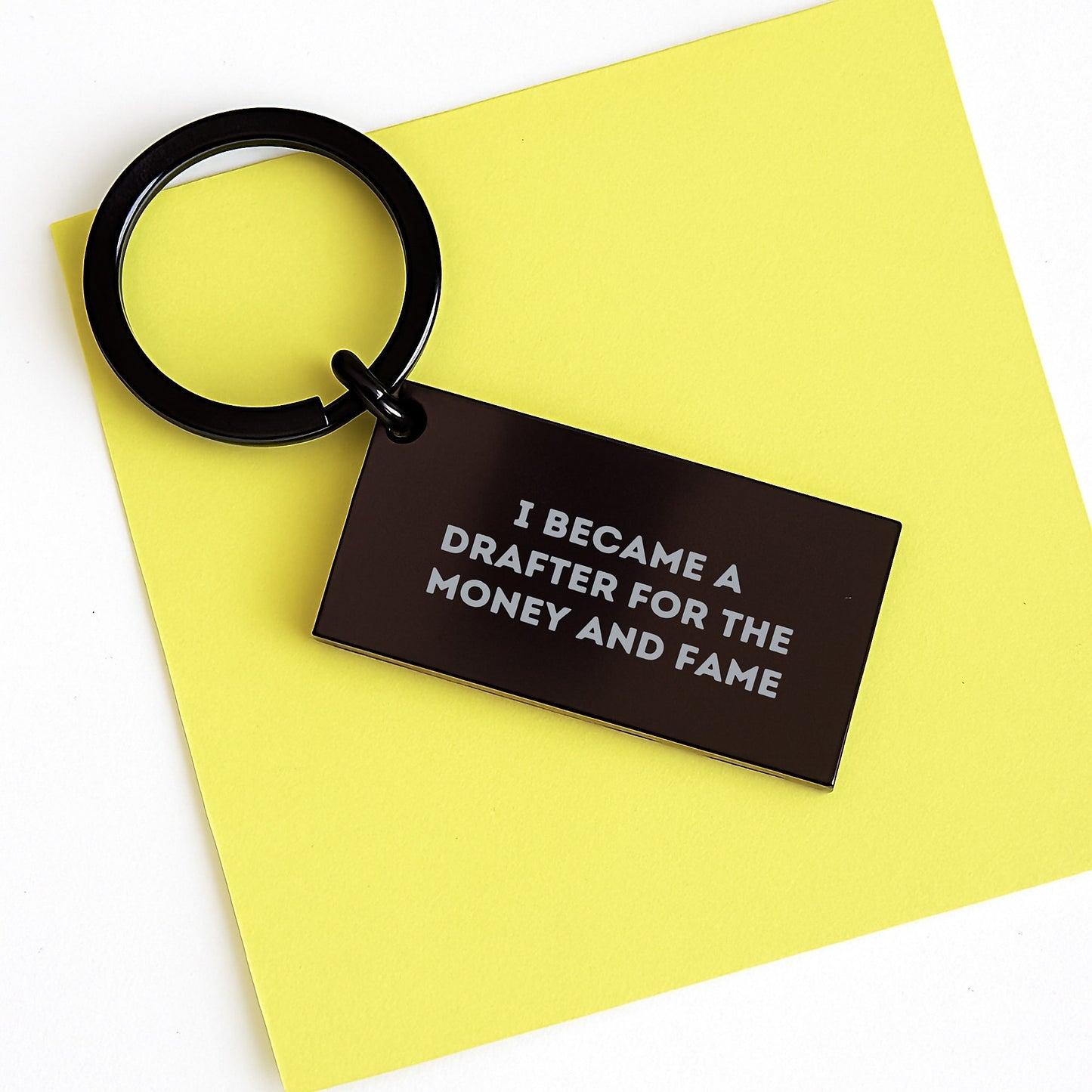 Drafter Keychain for Money and Fame Humor Gifts from Friends for Graduation - Image 3