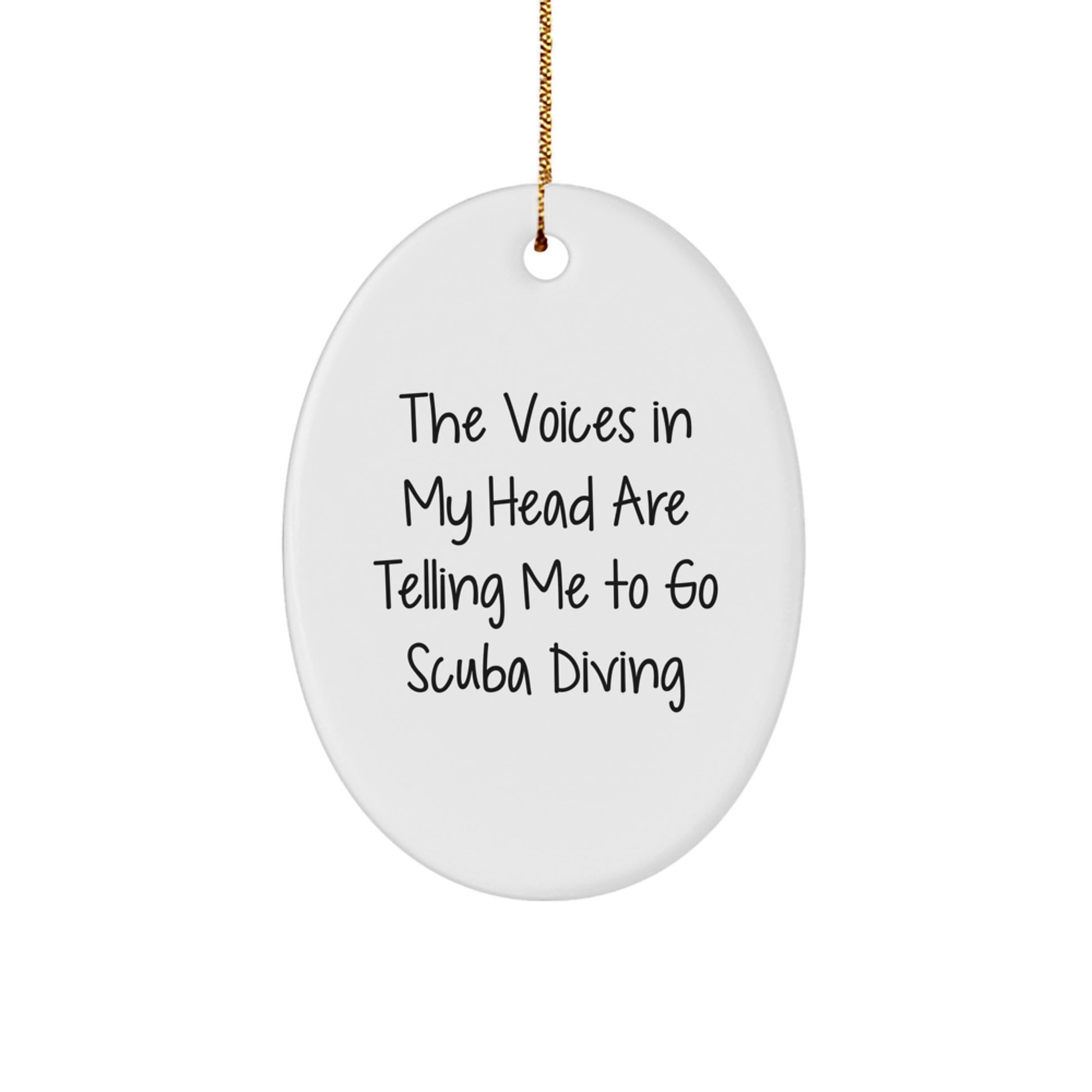 Funny Scuba Diving Oval Ornament Gifts from Family to Scuba Diving Friends for Christmas - Image 1