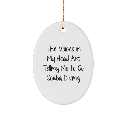 Funny Scuba Diving Oval Ornament Gifts from Family to Scuba Diving Friends for Christmas - Image 1