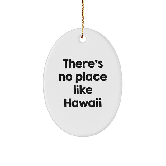Unique Hawaii Oval Ornament Gifts from Friends for Family - 'There's No Place Like Hawaii' - Christmas Decorations - Image 1