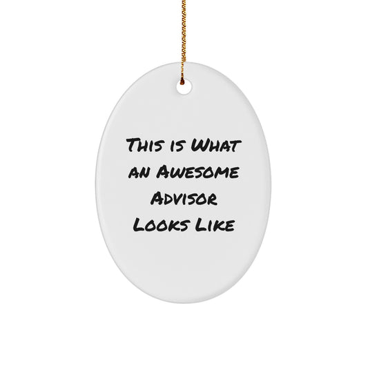 Funny Advisor Gifts from Friends, This Is What Awesome Advisors Look Like Oval Ornament for Christmas - Image 1