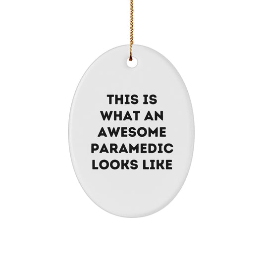 Rescue Worker Gifts, This Is What An Awesome Rescue Worker Looks Like, Oval Ornament, Christmas Unique Gifts from Friends and Family - Image 1