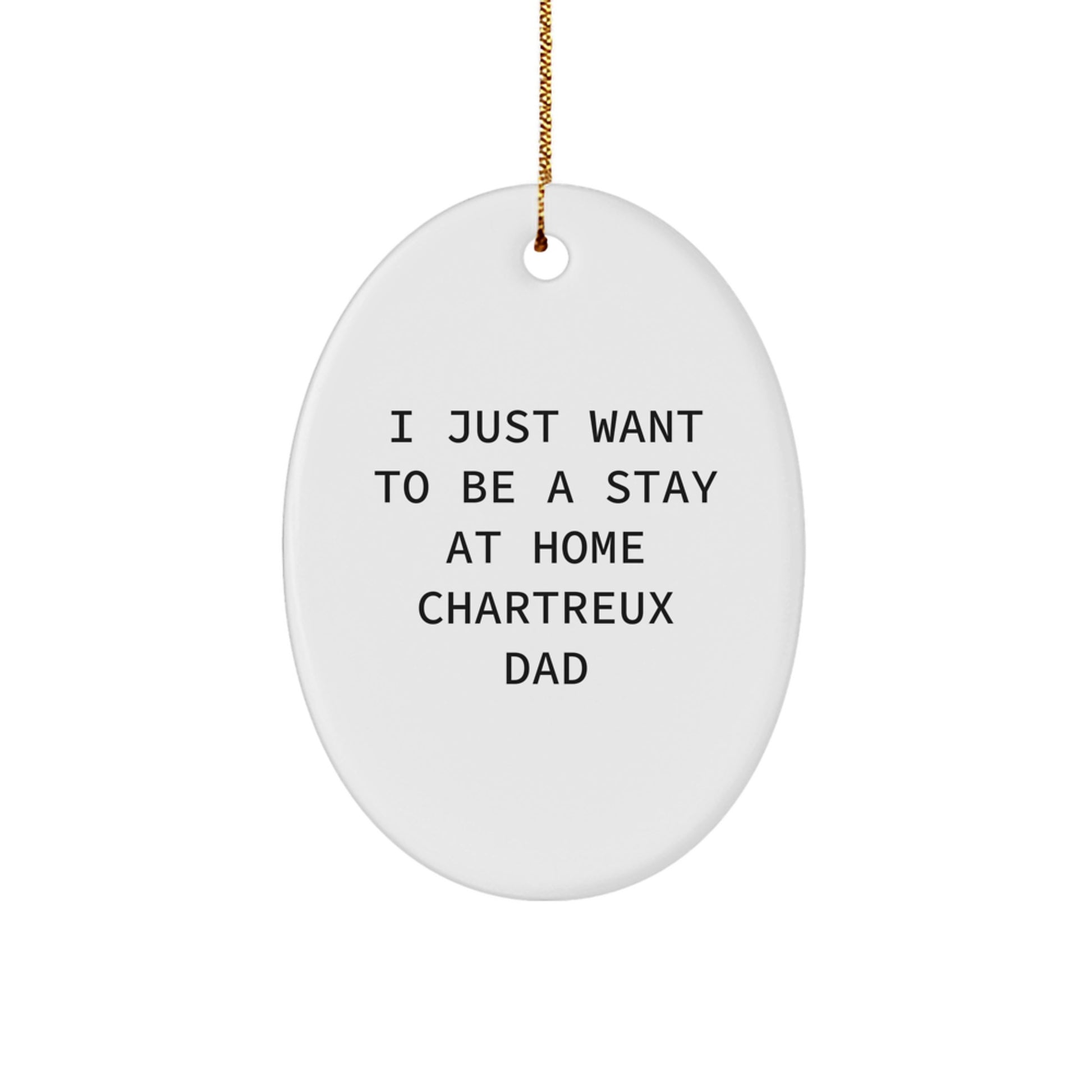 Funny Chartreux Cat Dad Gifts from Men to Friends for Christmas Unique Oval Ornaments - Image 1
