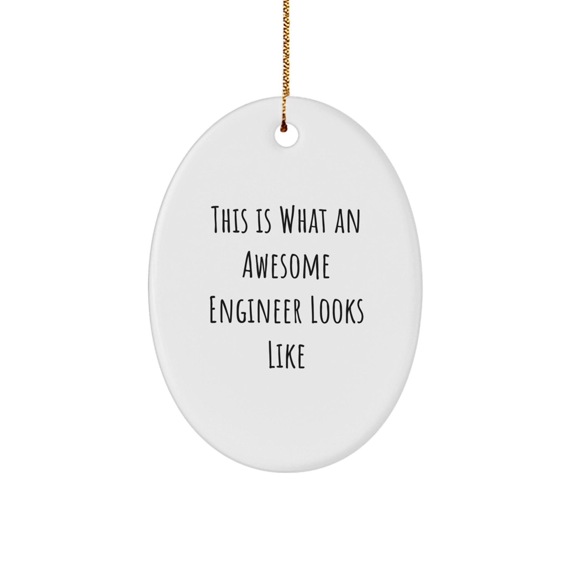 Funny Engineer Gifts from Men to Coworkers - This Is What An Awesome Engineer Looks Like Oval Ornament for Christmas - Image 1