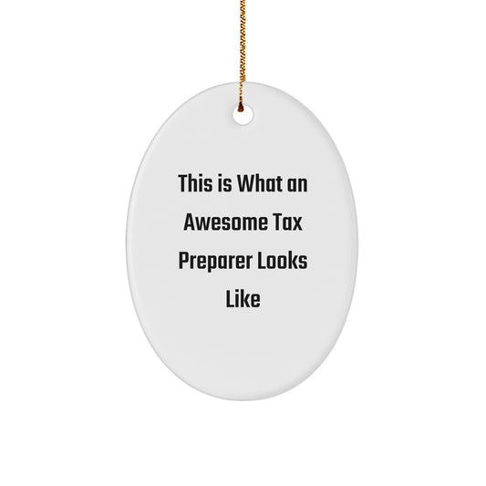 Tax Preparer Gifts from Friends for Christmas - This Is What An Awesome Tax Preparer Looks Like Oval Ornament - Image 1