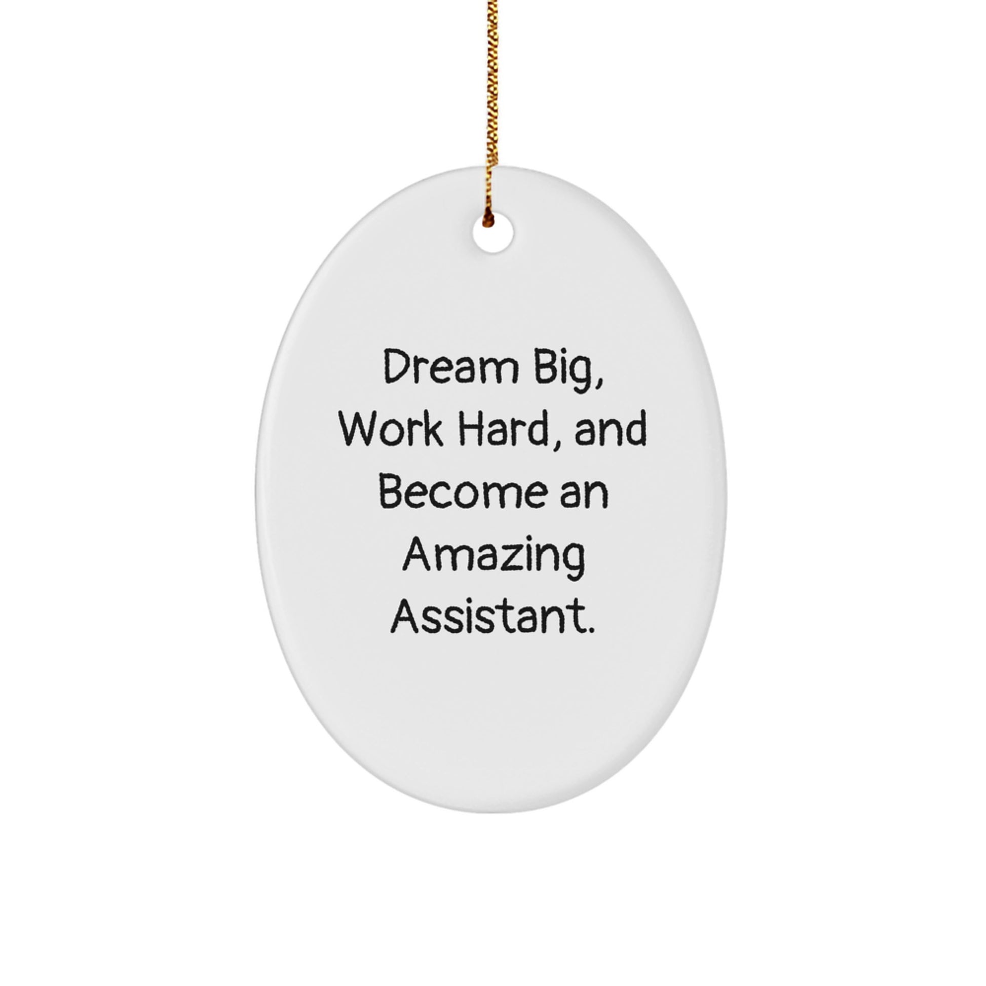 Funny Assistant Oval Ornament, 'Dream Big, Work Hard, And Become An Amazing Assistant.' - Gifts from Friends or Family for Christmas - Image 1