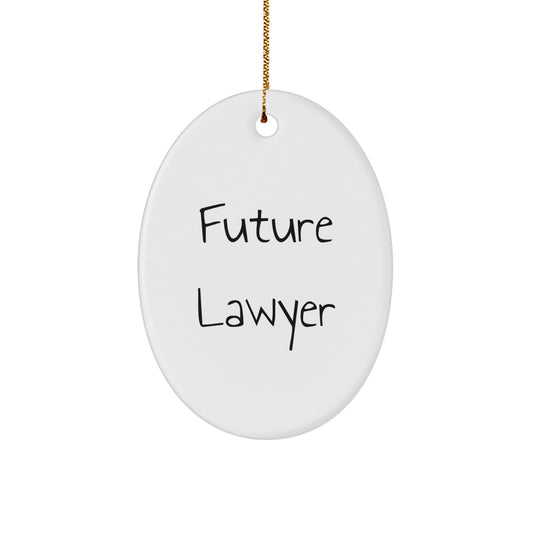 Funny Future Lawyer Oval Ornament, Gifts from Men to Future Lawyers, Christmas Unique Gifts - Image 1