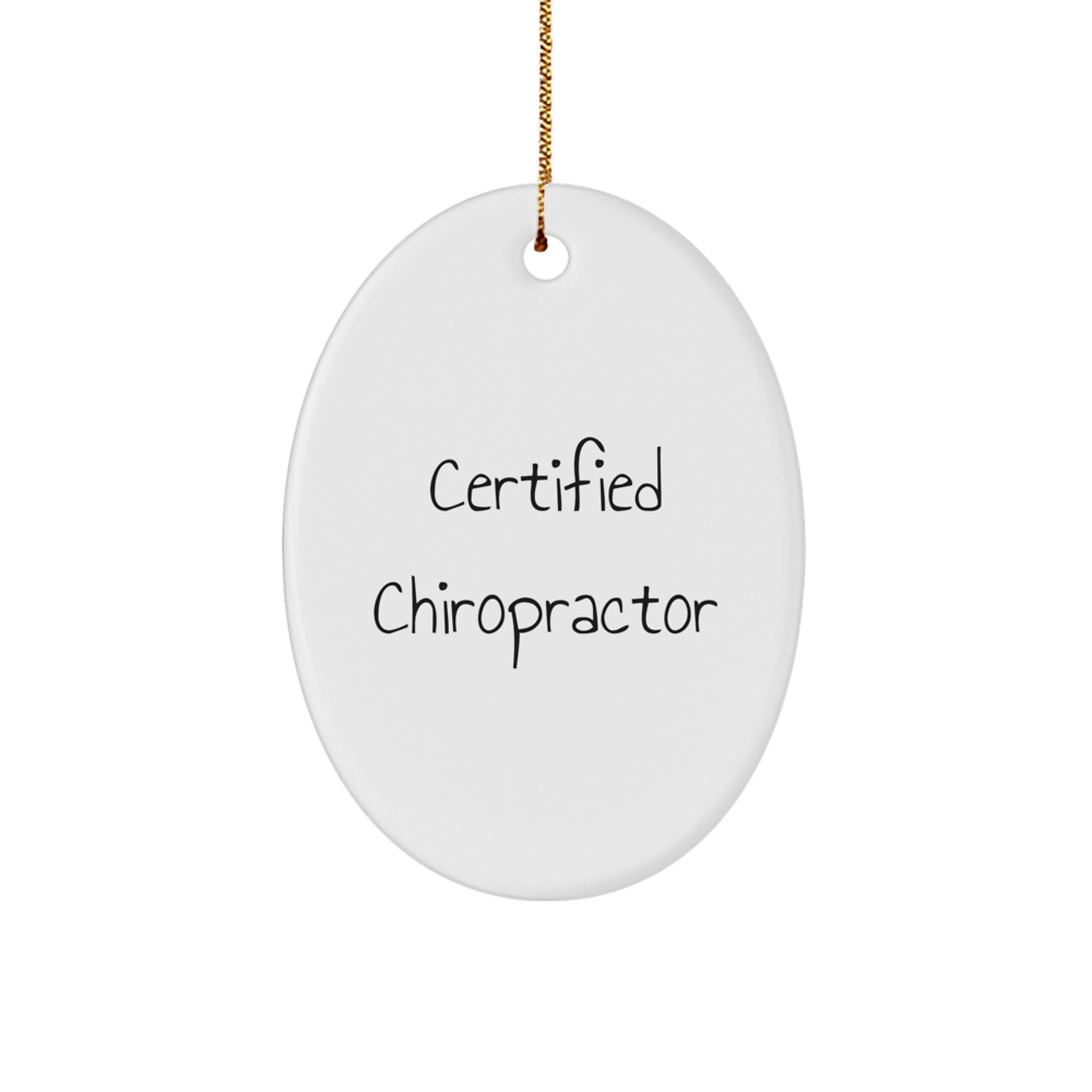 Funny Chiropractor Gifts for Men, Oval Ornament from Certified Chiropractor, Christmas Unique Presents for Coworkers, 'Life is a Spine-Tingling Adventure' Quote, Gifts from Women to Family - Image 1