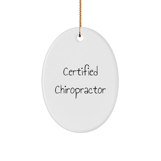 Funny Chiropractor Gifts for Men, Oval Ornament from Certified Chiropractor, Christmas Unique Presents for Coworkers, 'Life is a Spine-Tingling Adventure' Quote, Gifts from Women to Family - Image 1