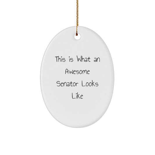  Funny Senator Gifts, This Is What An Awesome Senator Looks Like, Oval Ornament, Christmas Unique Presents from Friends to Family, Gifts for Senator - Image 1