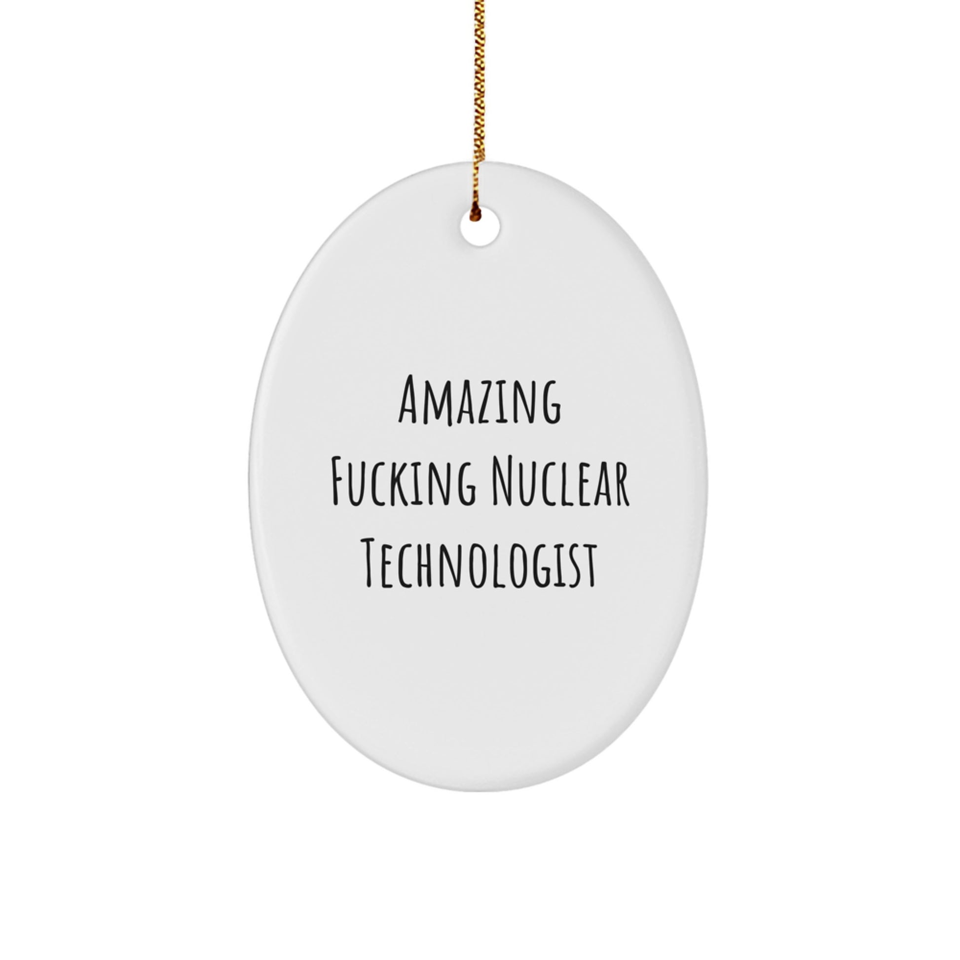 Funny Nuclear Technologist Gifts from Friends - Amazing Oval Ornament for Christmas - Image 1