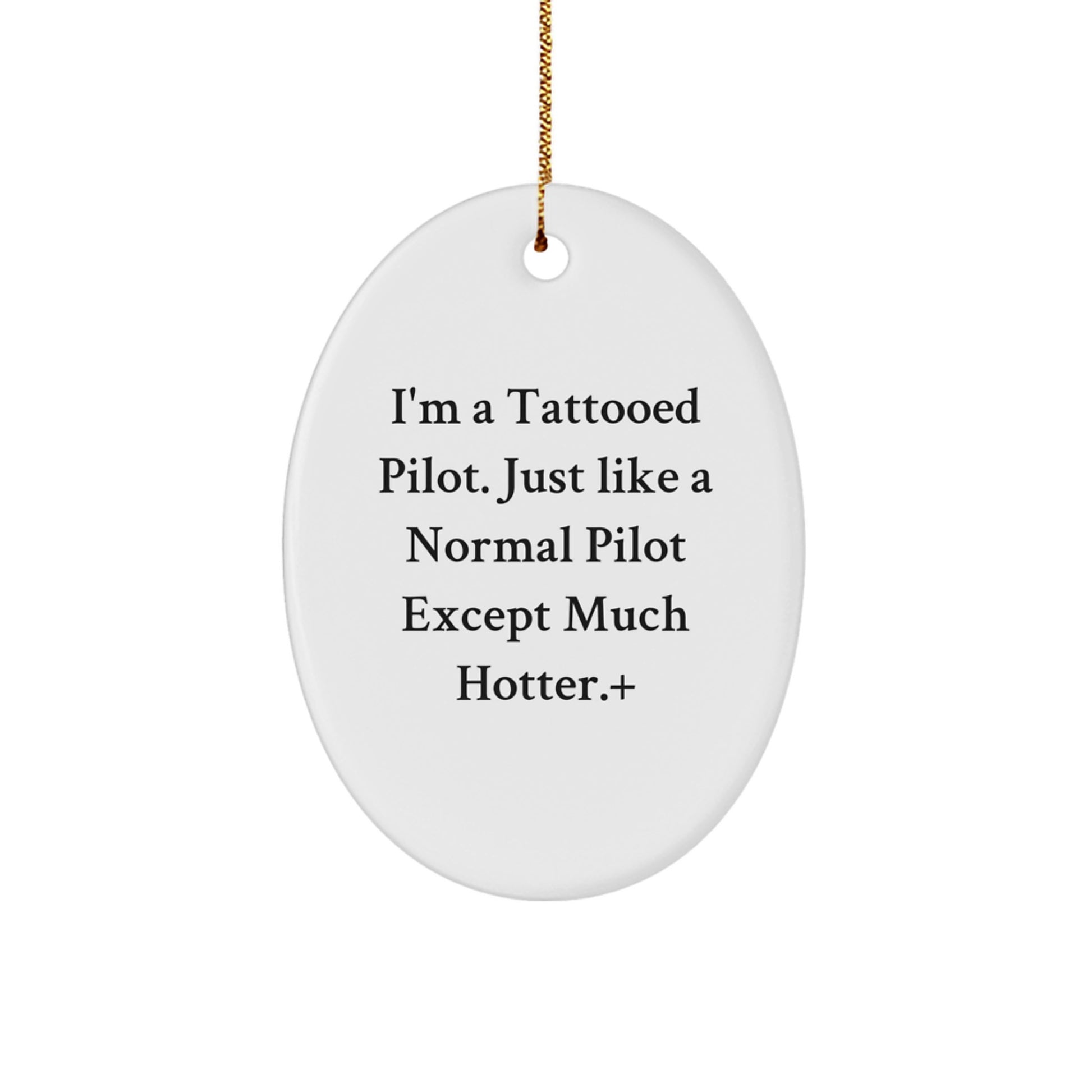 Pilot Gifts from Friends and Family - Unique Oval Ornament, Funny Quote, Christmas Decor - Image 1