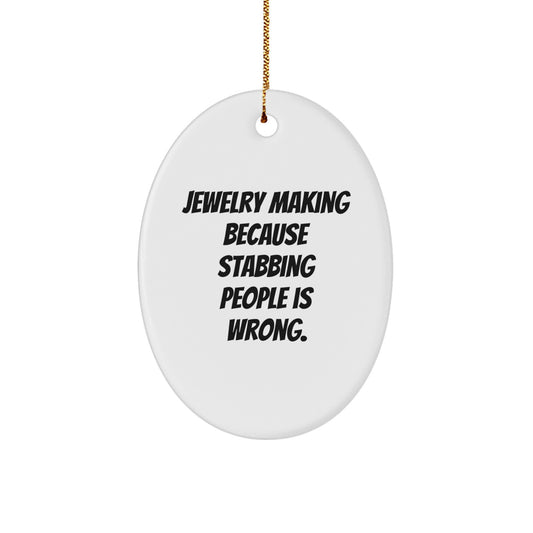 Jewelry Making Funny Oval Ornament Gifts from Women for Christmas Unique - Image 1
