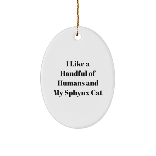 Sphynx Cat Lovers' Delight, Oval Ornament Gifts from Friends to Family for Christmas - Image 1