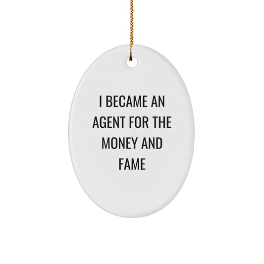 Agent Gifts for Men, Funny Oval Ornament Quote, Christmas Unique Agent Ornament Gifts from Family, Friends and Coworkers - Image 1
