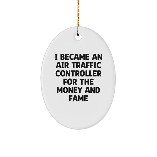 Air Traffic Controller Gifts, Funny Quote Ornament, Gifts from Friends for Air Traffic Controllers, Oval Ornament for Men, Unique Christmas Unique Gifts - Image 1