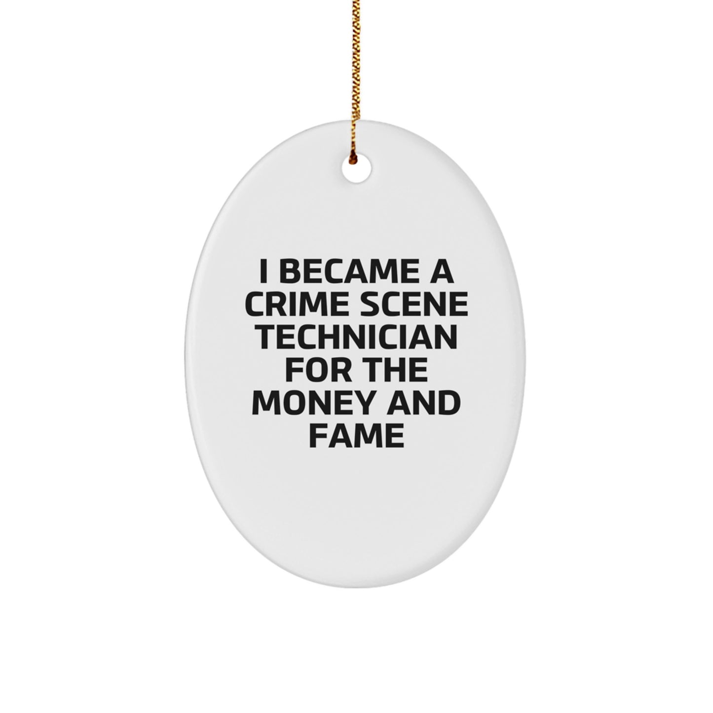 Funny Crime Scene Technician Gifts for Men - Oval Ornament from Friends for Christmas - Image 1