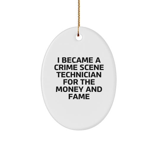 Funny Crime Scene Technician Gifts for Men - Oval Ornament from Friends for Christmas - Image 1