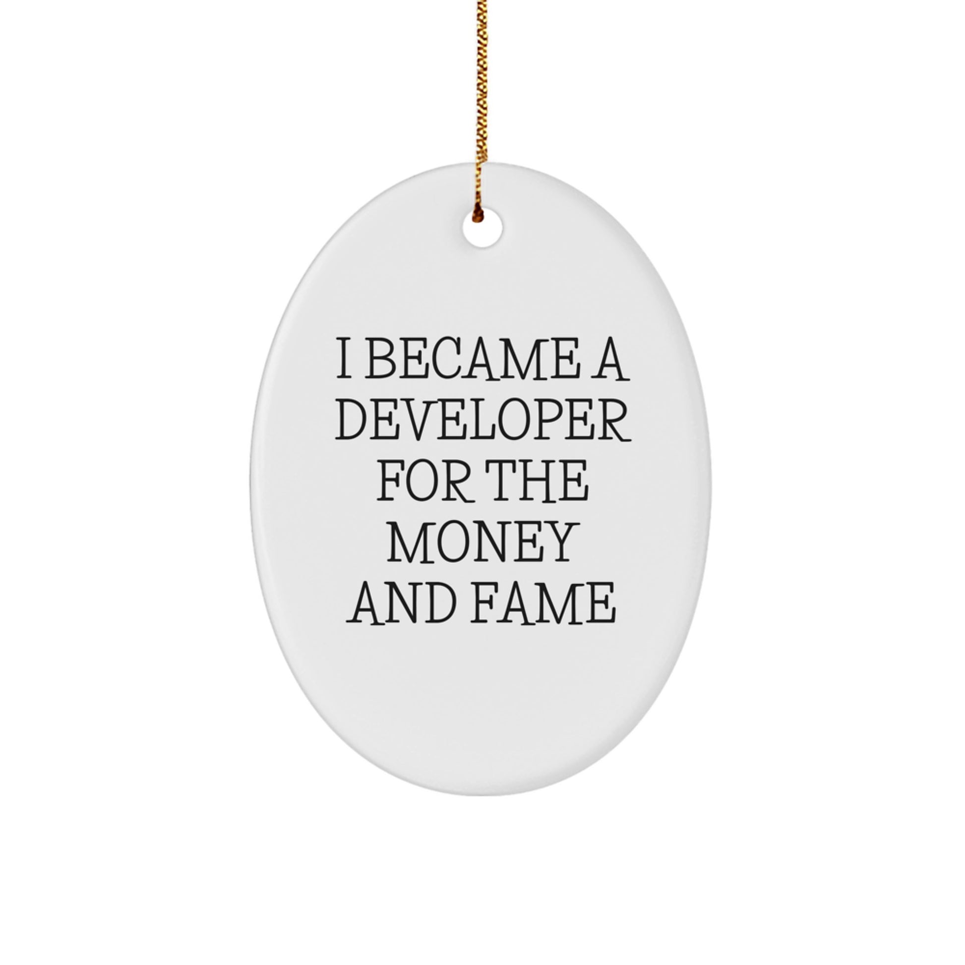 Developer's Funny Oval Ornament Gifts from Family for Christmas - Image 1
