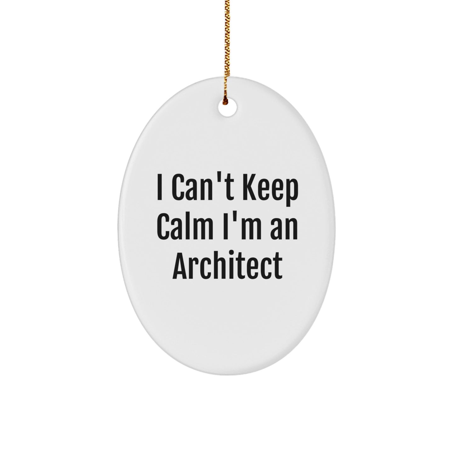 Funny Architect Gifts - I Can't Keep Calm I'm An Architect Oval Ornament, Perfect Christmas Unique Gifts for Men and Women from Friends and Family - Image 1