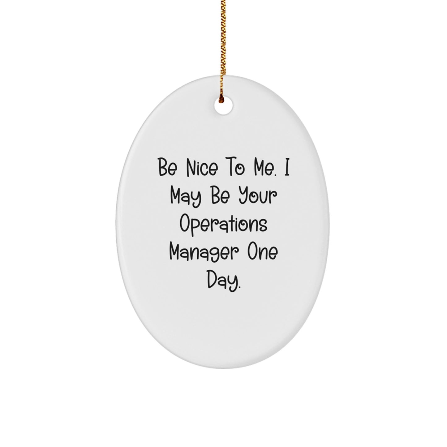 Nice to Operations Manager Future Gifts from Family - Oval Ornament for Christmas - Image 1