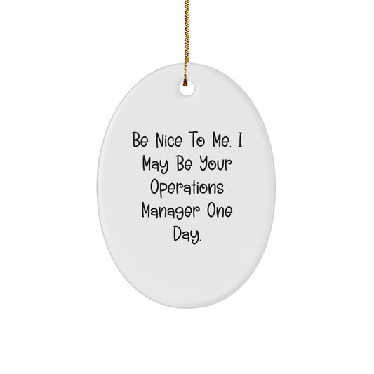 Nice to Operations Manager Future Gifts from Family - Oval Ornament for Christmas - Image 1