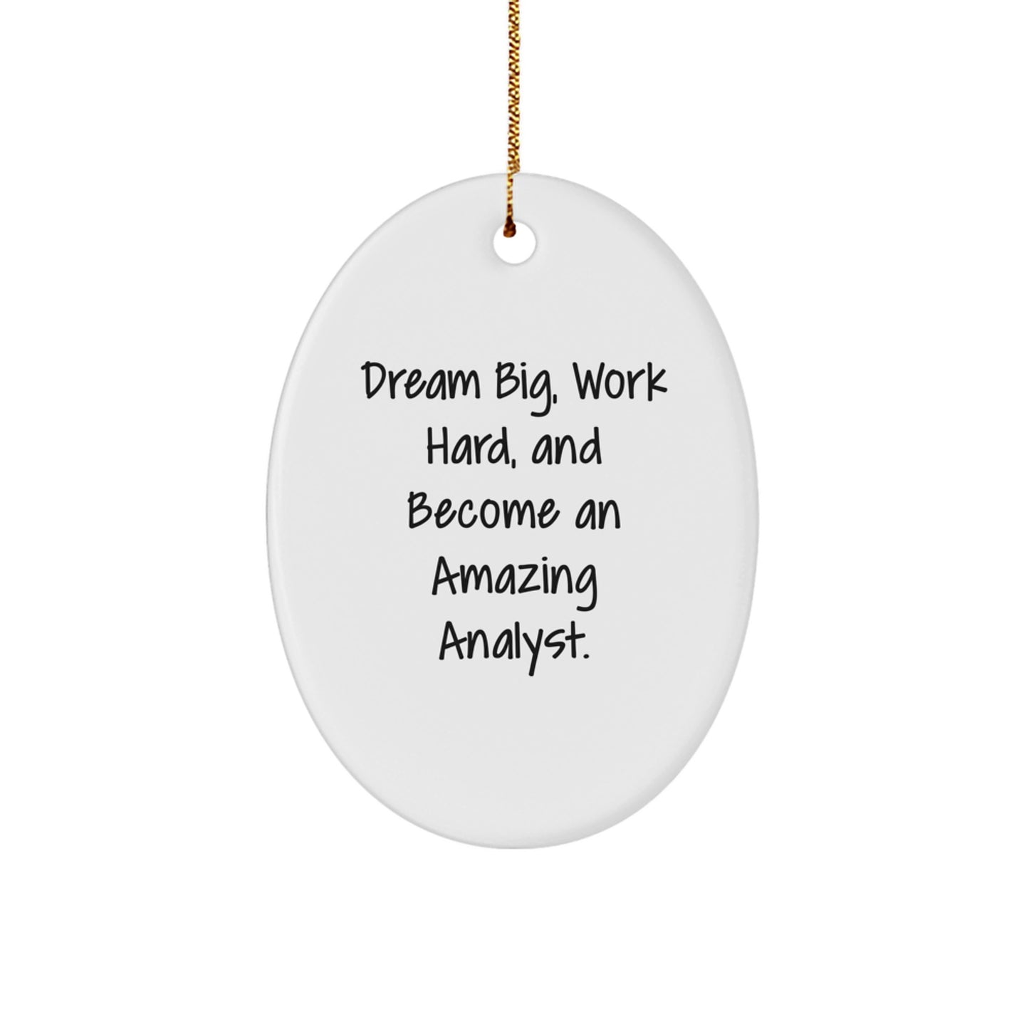 Dream Big, Work Hard, Amazing Analyst Oval Ornament Gifts from Friends, Coworkers, Family, Christmas Unique Gifts for Him, Her, or Them - Image 1