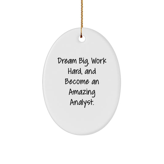 Dream Big, Work Hard, Amazing Analyst Oval Ornament Gifts from Friends, Coworkers, Family, Christmas Unique Gifts for Him, Her, or Them - Image 1