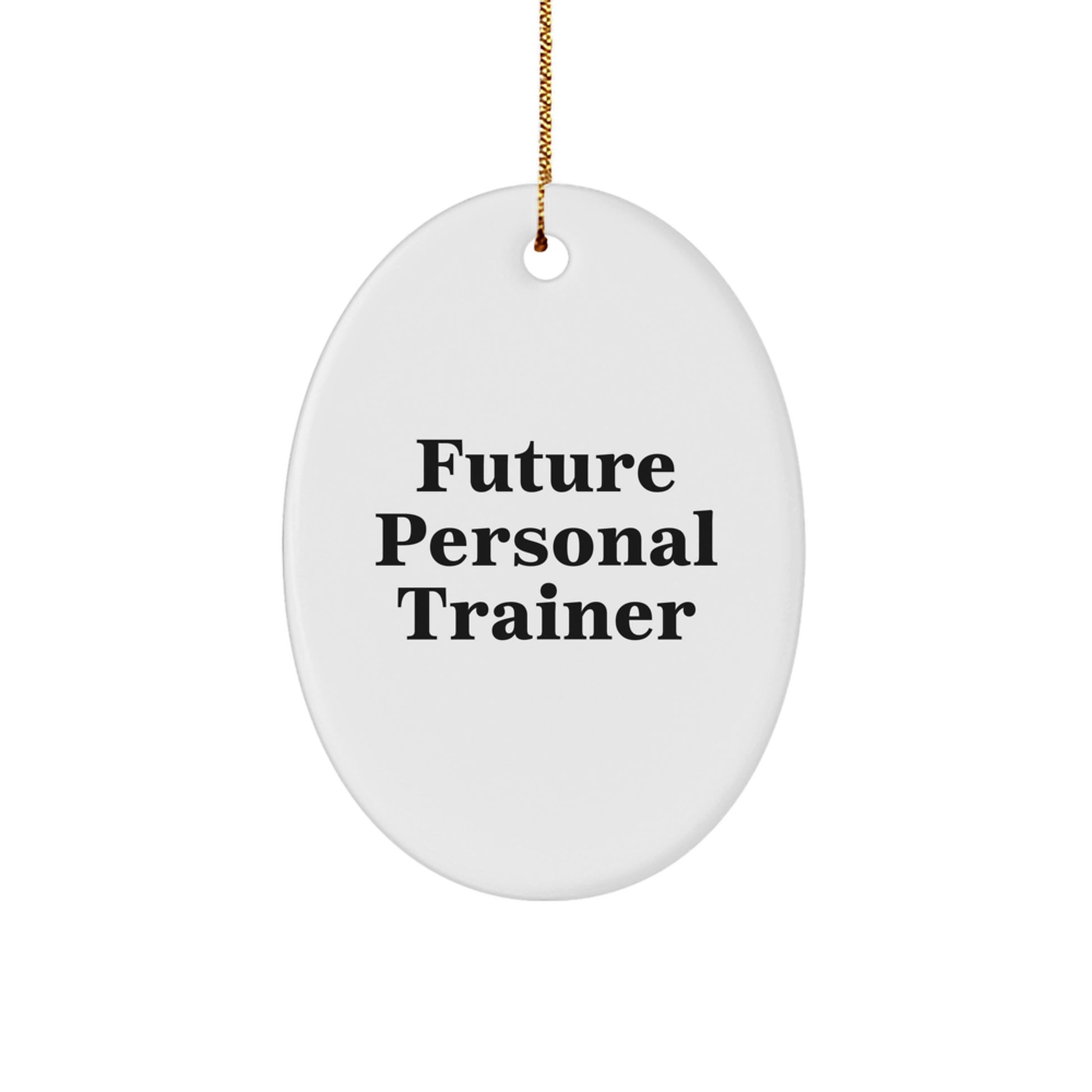 Future Personal Trainer Oval Ornament, Funny Quote Christmas Unique Gift for Men, Personal Trainer Gifts from Family, Oval Shaped Decorations - Image 1