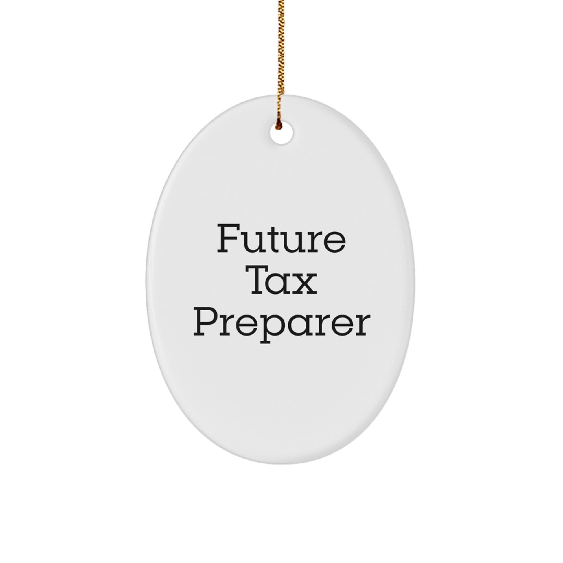 Funny Future Tax Preparer Oval Ornament Gifts from Family to Friends - Christmas Unique Gifts for Men or Women - Image 1