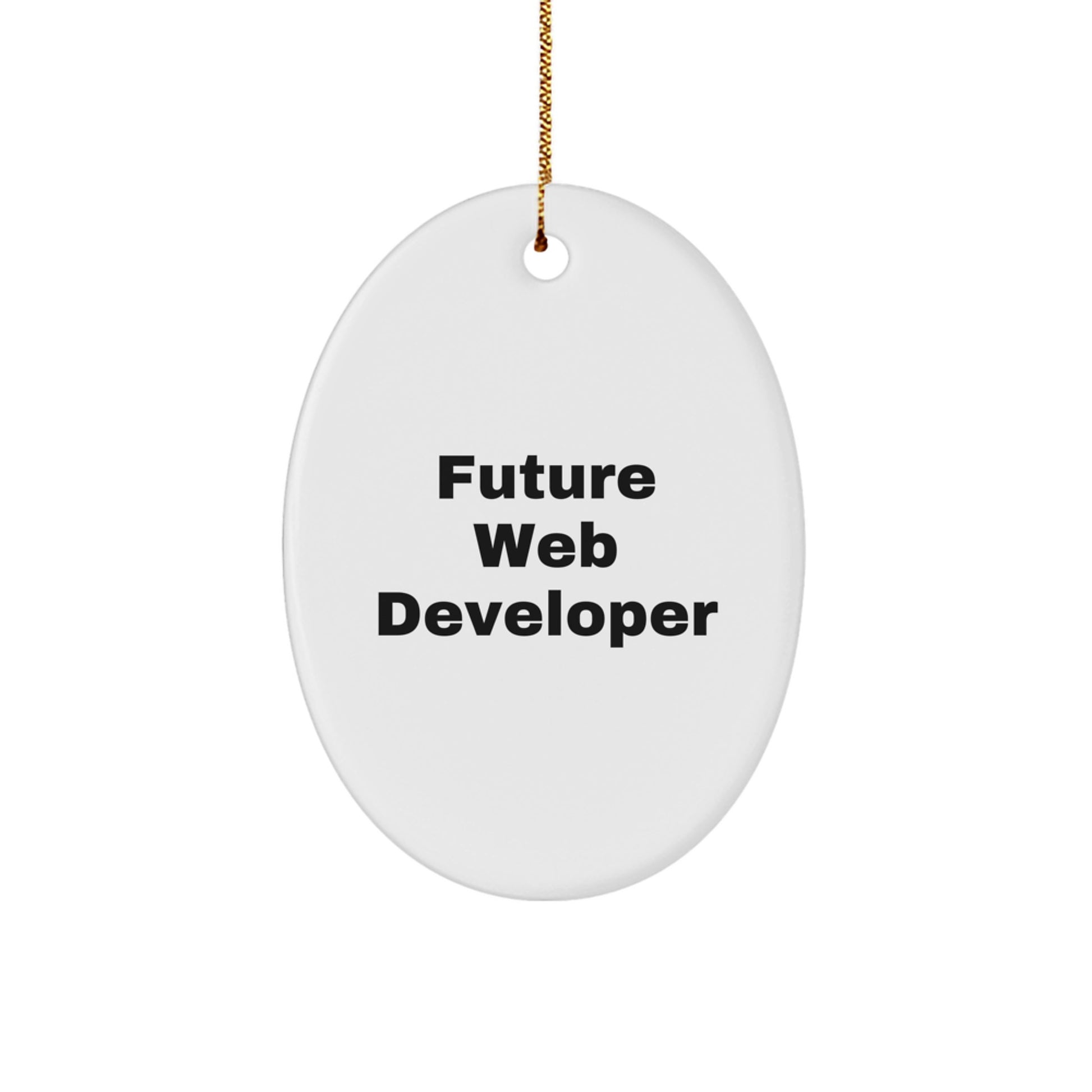 Funny Web Developer Gifts for Men, Oval Ornament with 'Future Web Developer' Quote, Christmas Unique Gifts from Family - Image 1