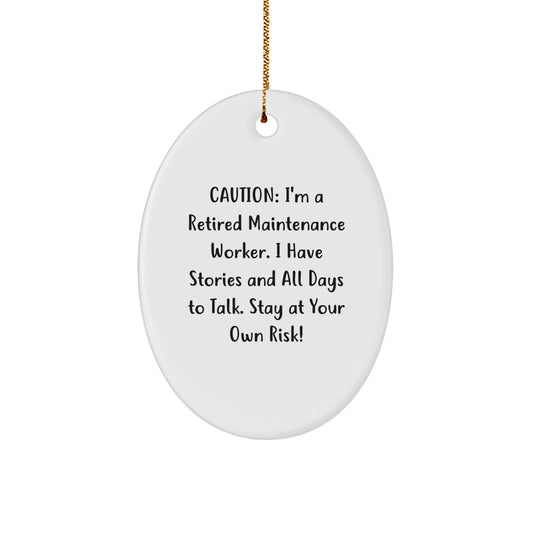 Funny Quote Gifts for Maintenance Workers - Oval Ornament from Friends, Coworkers, or Family - Christmas Unique Gifts - Image 1