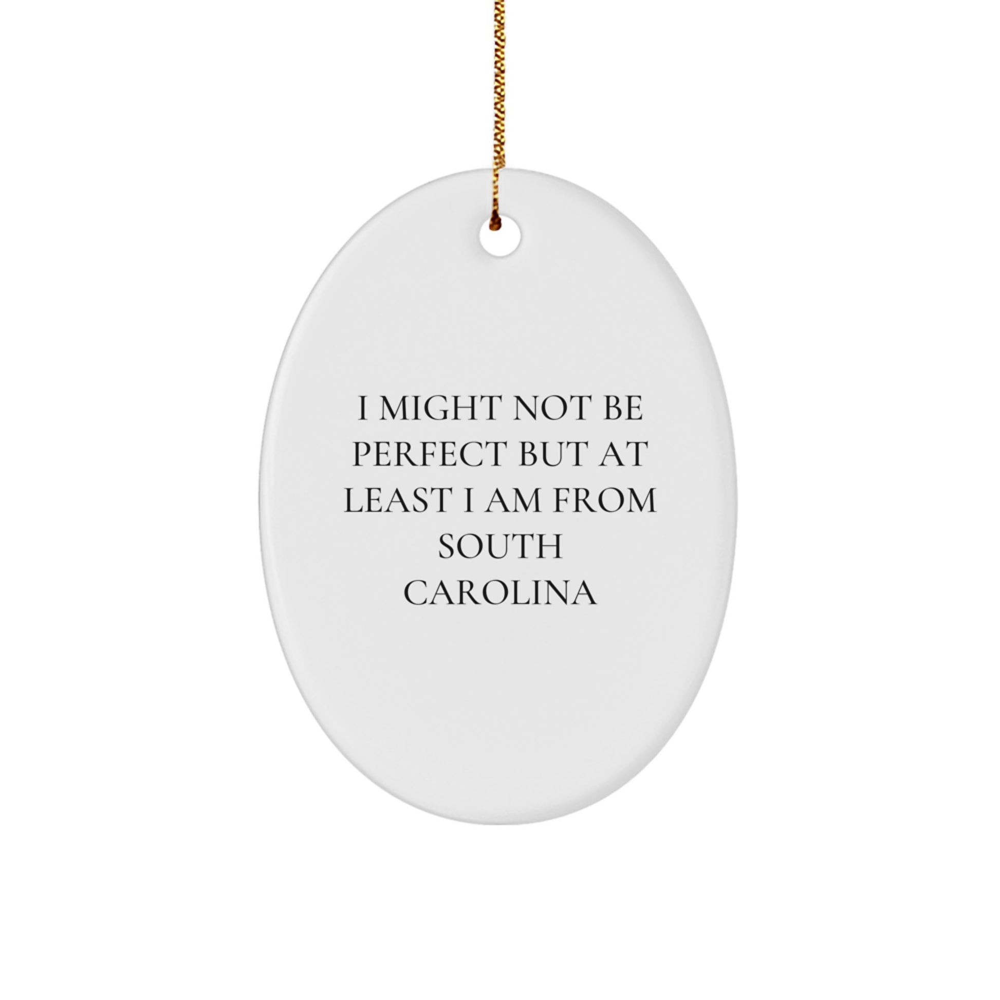 Funny South Carolina Oval Ornament Gifts from Friends - 'I Might Not Be Perfect' - Christmas Unique Gifts for Women, Men, Family - Image 1