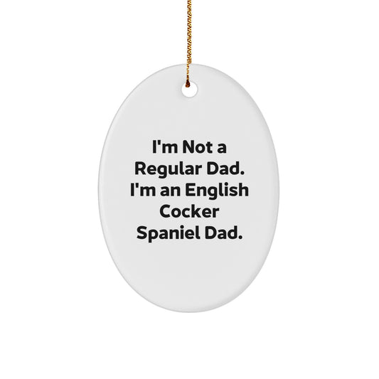 English Cocker Spaniel Dad Gifts for Men from Friends - Oval Ornament, Funny Christmas Decoration - Image 1