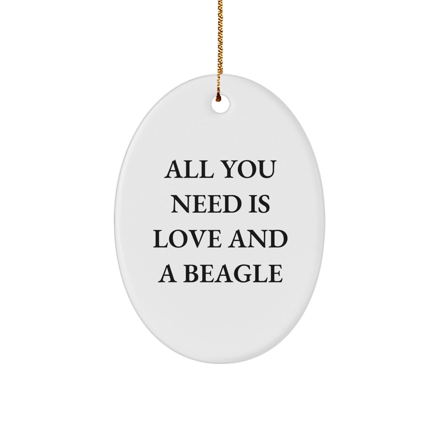 Funny Beagle Dog Oval Ornament Gifts from Family for Christmas Unique Presents - Image 1
