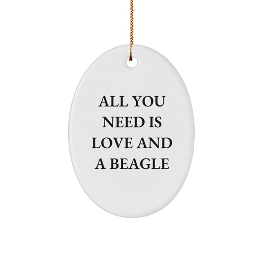 Funny Beagle Dog Oval Ornament Gifts from Family for Christmas Unique Presents - Image 1