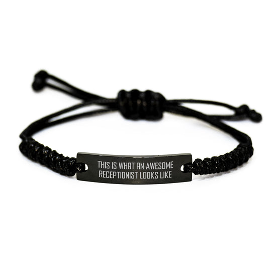 Funny Quote Rope Bracelet Gifts from Friends to Awesome Receptionists on Their Birthday, Unique Rope Jewellery for Women - Image 1