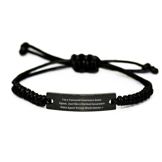 Funny Insurance Sales Agent Gifts from Friends for Men, I'm A Tattooed Insurance Sales Agent... Rope Bracelet Graduation Unique Gifts, Insurance Sales Agent Accessories - Image 1