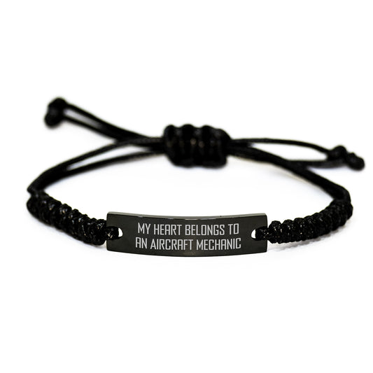 Funny Aircraft Mechanic Gifts - My Heart Belongs To An Aircraft Mechanic Rope Birthday Unique Gift for Men Friends Family from Aircraft Mechanic Lovers - Image 1